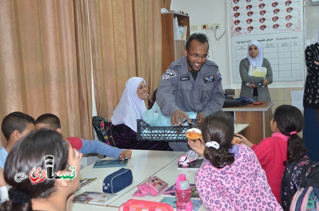 كفرقاسم : قائد شرطة كفرقاسم الجديد انار يوسف  في لفته طيبة لمدرستي الجنان والزهراء